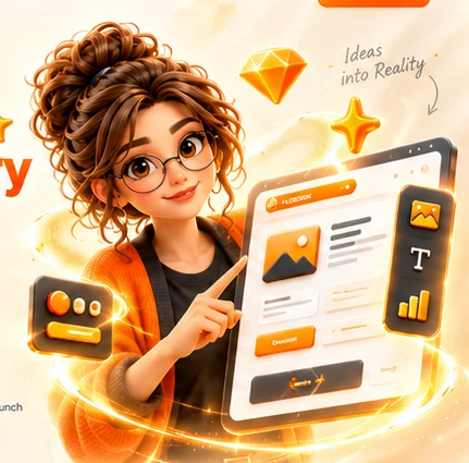 Illustrated creative studio mascot